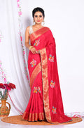 Morchari Heavy Embroidery Saree - Maroon