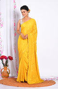 Morchari Heavy Embroidery Saree - Musterd