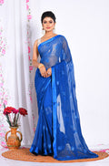 Morchari Heavy Embroidery Saree - Blue