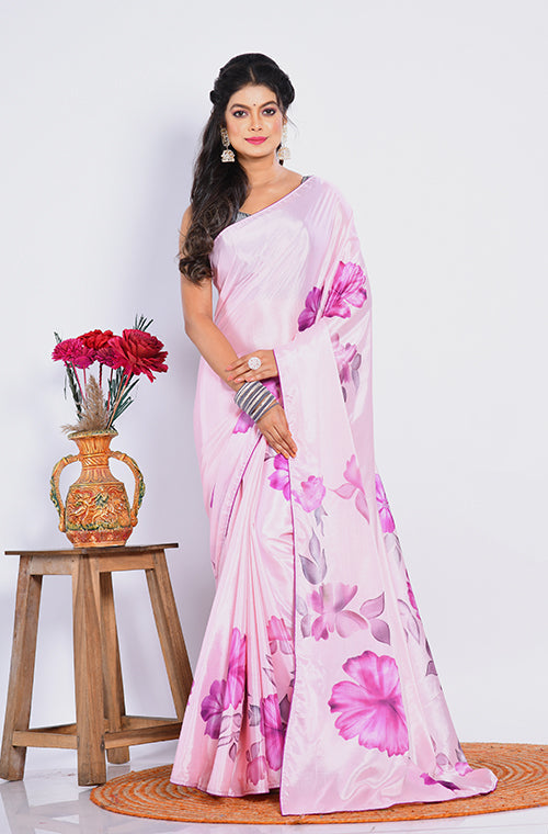 Morchari Semi Digital Print Saree - Multicolour