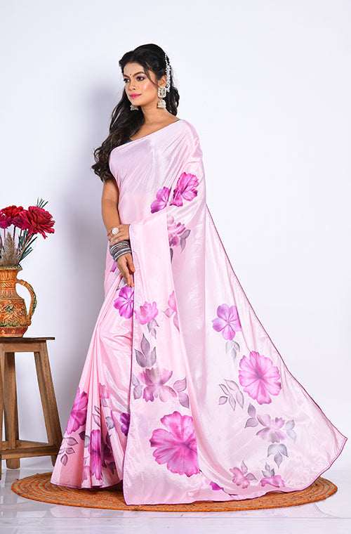 Morchari Semi Digital Print Saree - Multicolour
