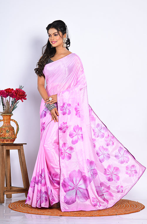 Morchari Semi Digital Print Saree - Multicolour