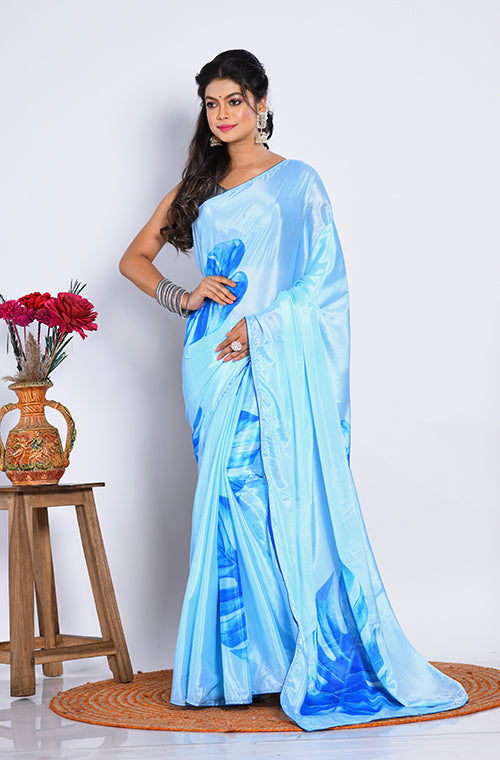 Morchari Semi Digital Print Saree - Multicolour