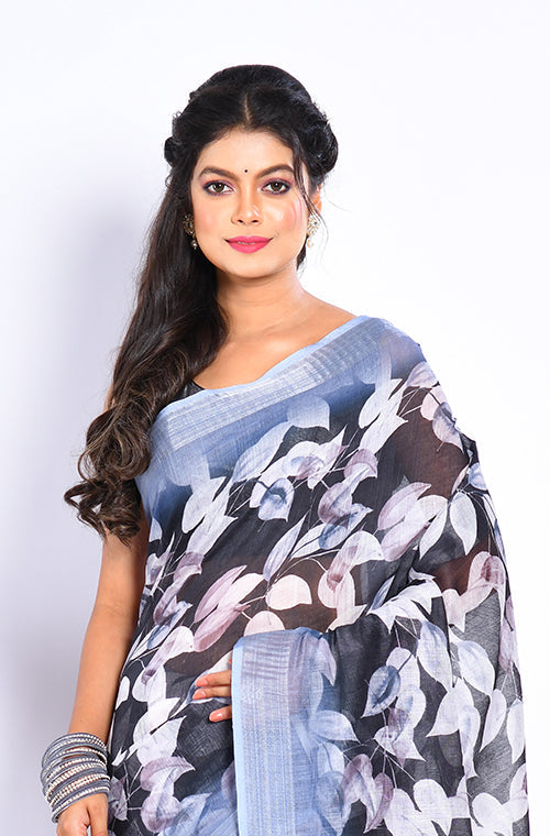 Morchari Semi Digital Print Saree - Multicolour