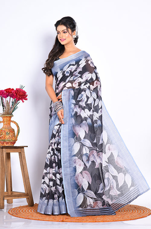 Morchari Semi Digital Print Saree - Multicolour