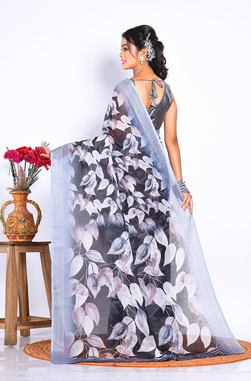 Morchari Semi Digital Print Saree - Multicolour