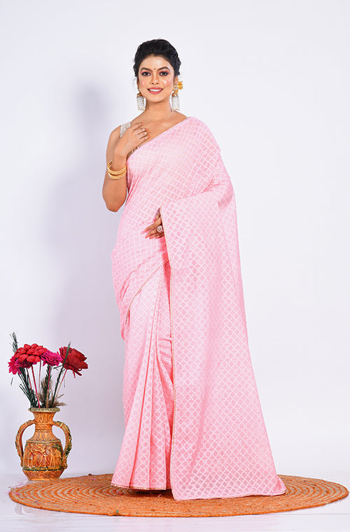 Morchari Baranasi Heavy Zari Saree - Peach
