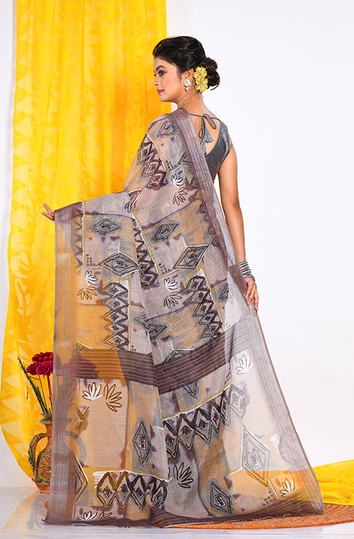 Morchari Semi Digital Print Saree - Multicolour