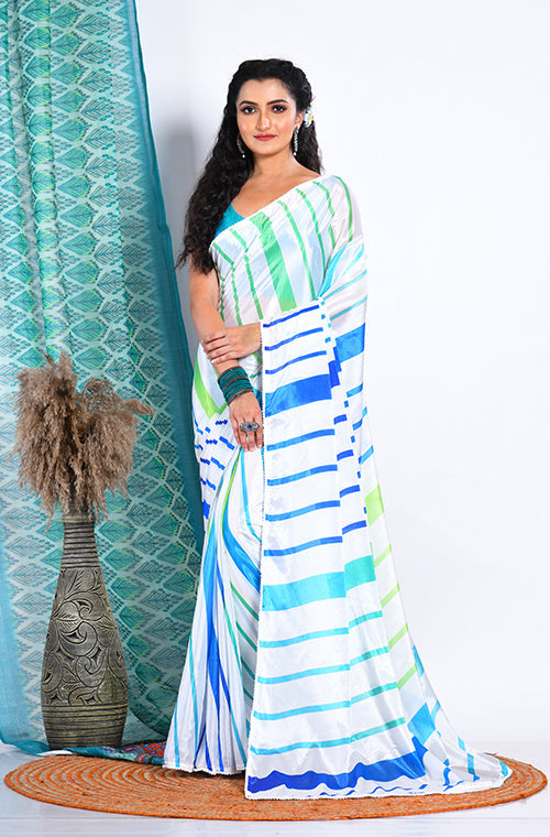 Morchari Semi Digital Print Saree - Multicolour