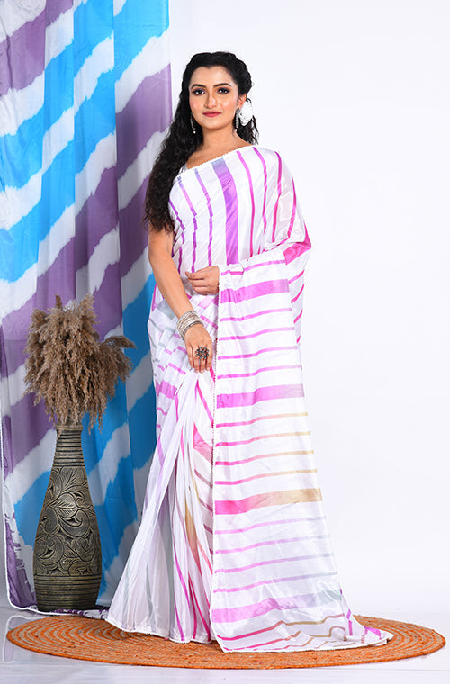 Morchari Semi Digital Print Saree - Multicolour