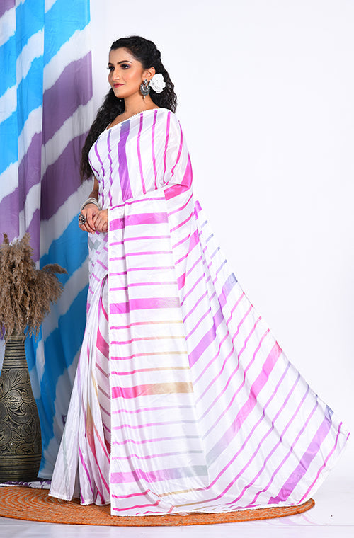 Morchari Semi Digital Print Saree - Multicolour