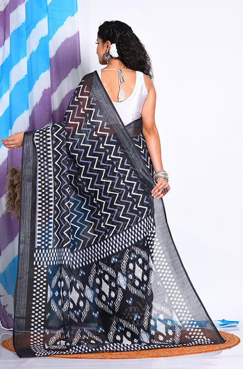 Morchari Semi Digital Print Saree - Multicolour