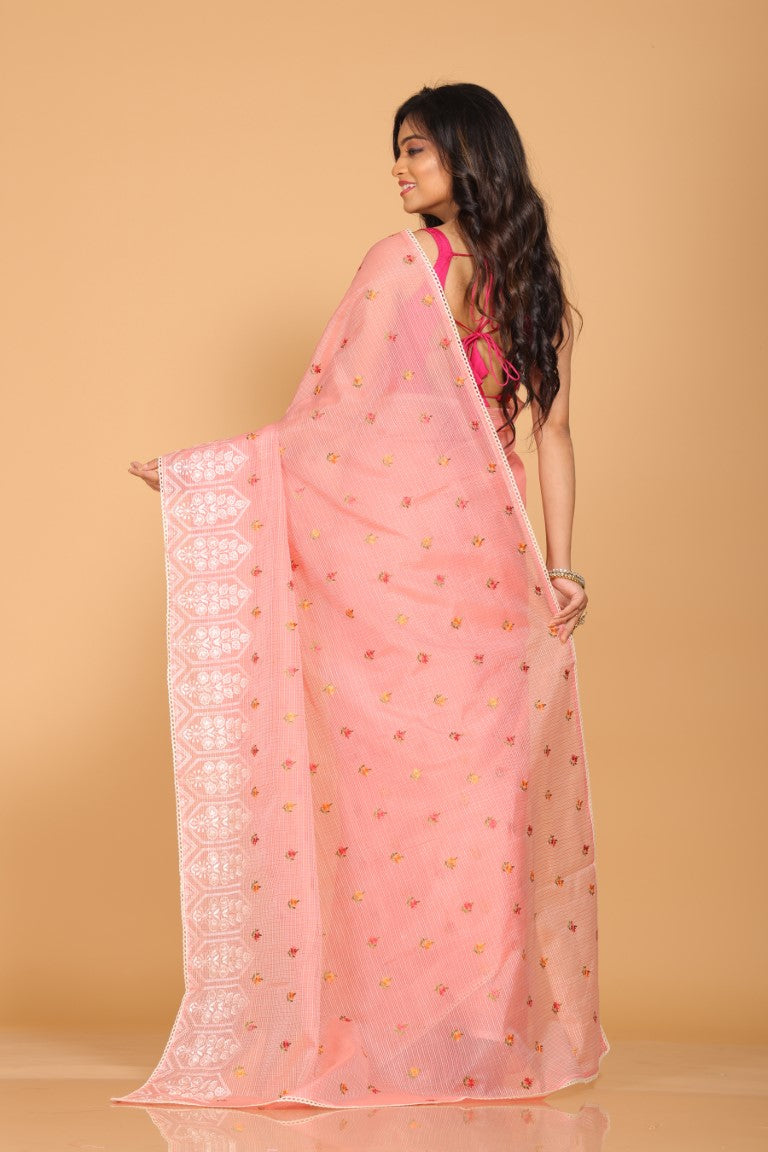Morchari Kota Embroidery Saree - Peach