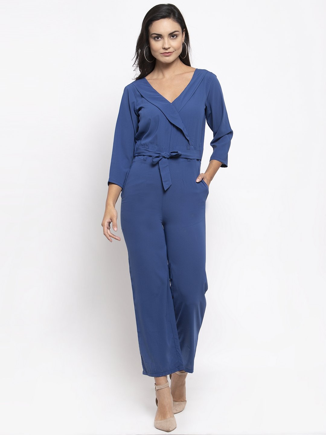 Jompers Women Blue Solid Jumpsuit