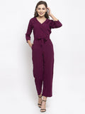 Jompers Women Purple Solid Jumpsuit