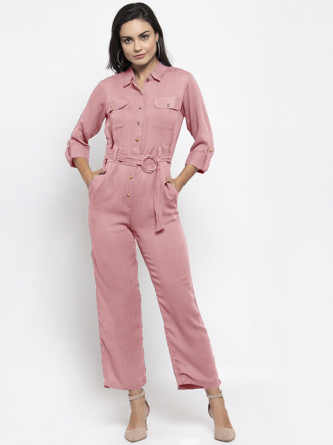 Jompers Women Purple Solid Jumpsuit