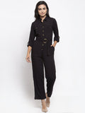 Jompers Women Black Solid Jumpsuit
