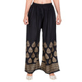 PAVONINE Black Color Golden Printed Rayon Fabric Sharara For Girls & Women
