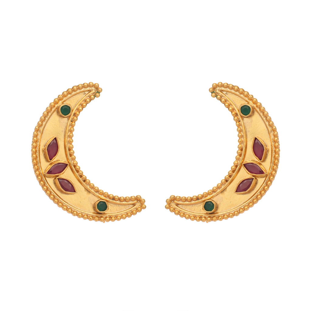 Nuyug 22K Gold Plated Pink Lunar Earrings