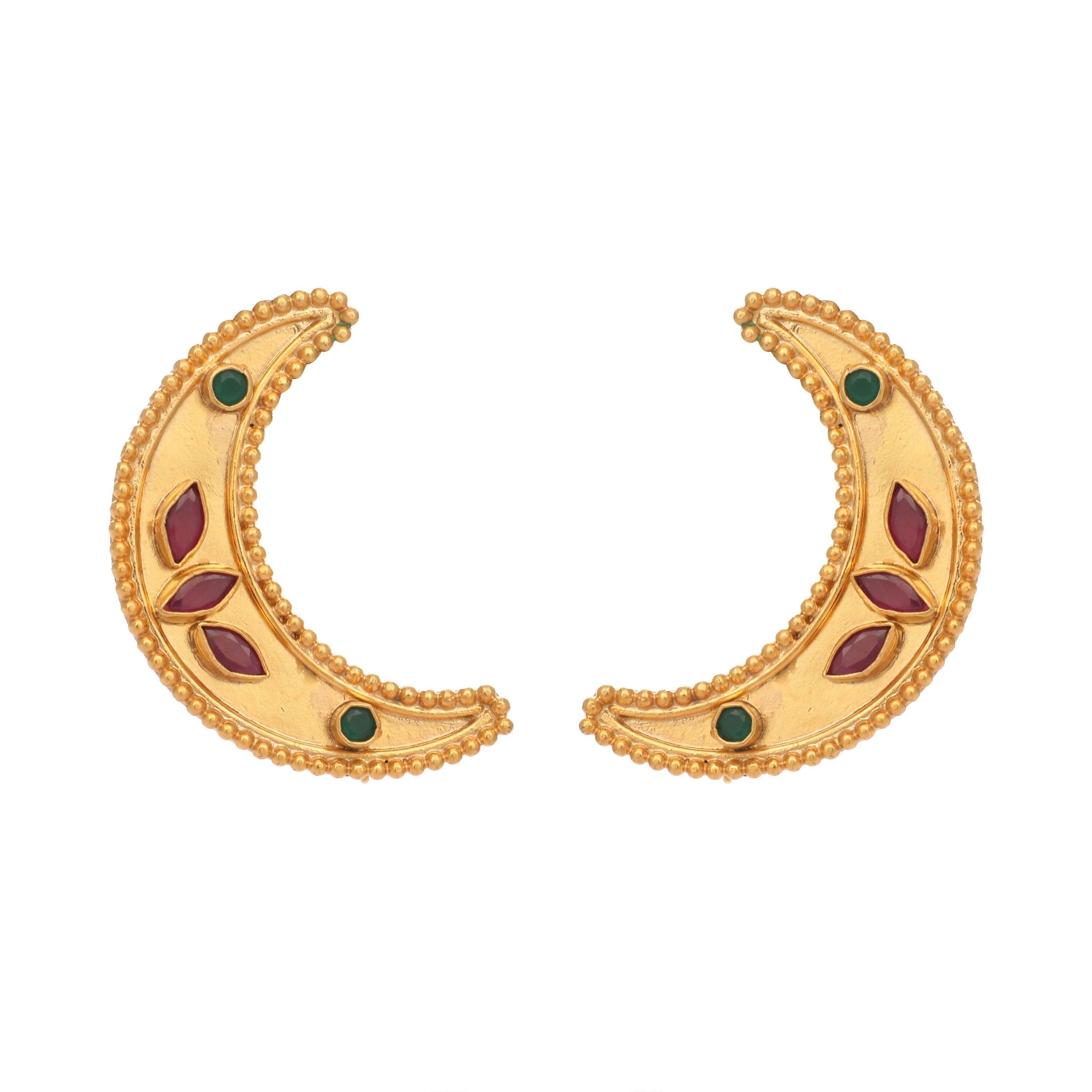 Nuyug 22K Gold Plated Pink Lunar Earrings