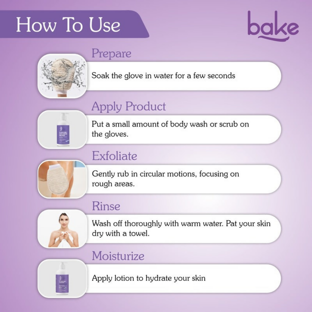 Bake Exfoliating Bath Glove with Ramie plant Fibre