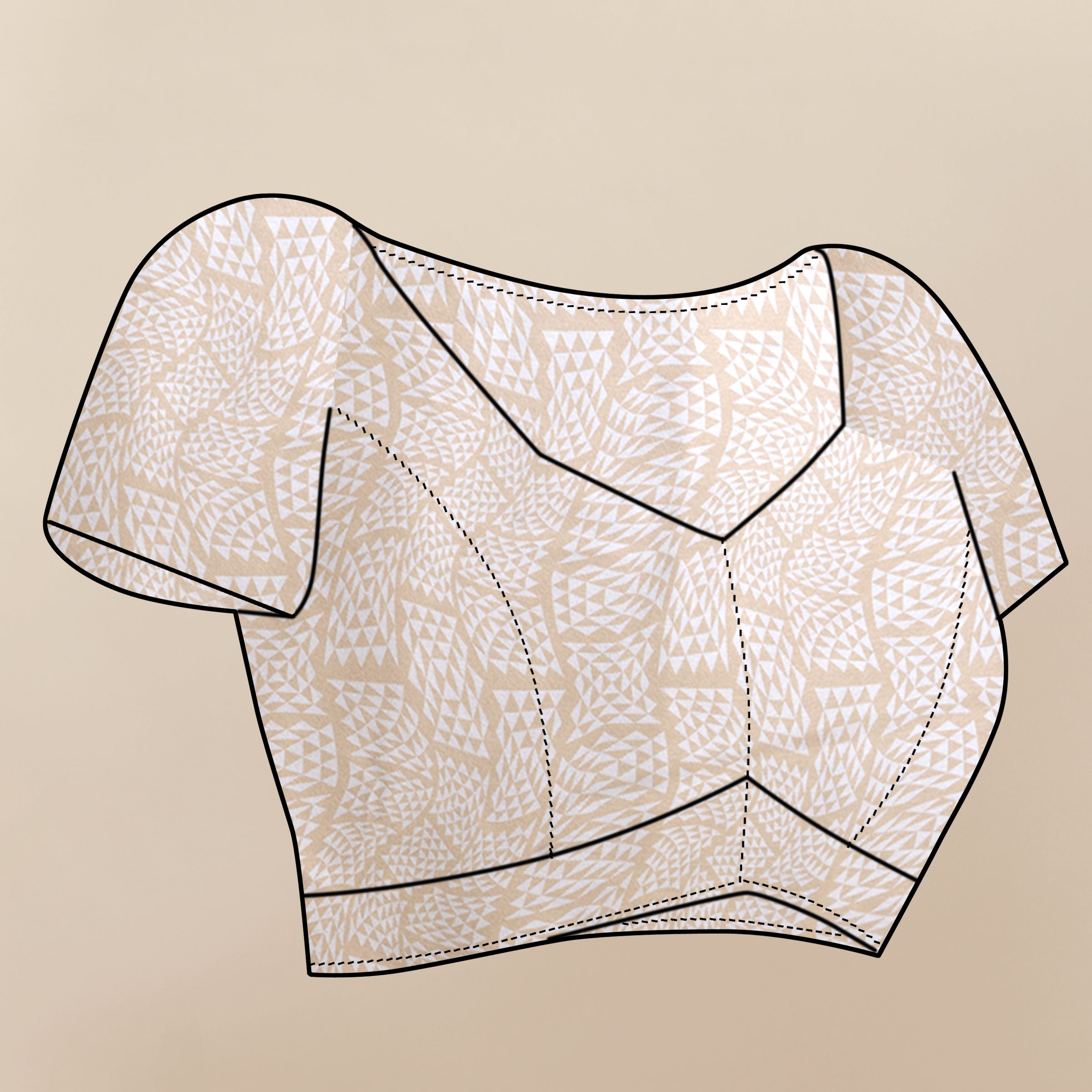 Vedant Vastram Digital Print Japan Satin Silk Party Wear Saree with Unstitched Blouse Piece - Beige
