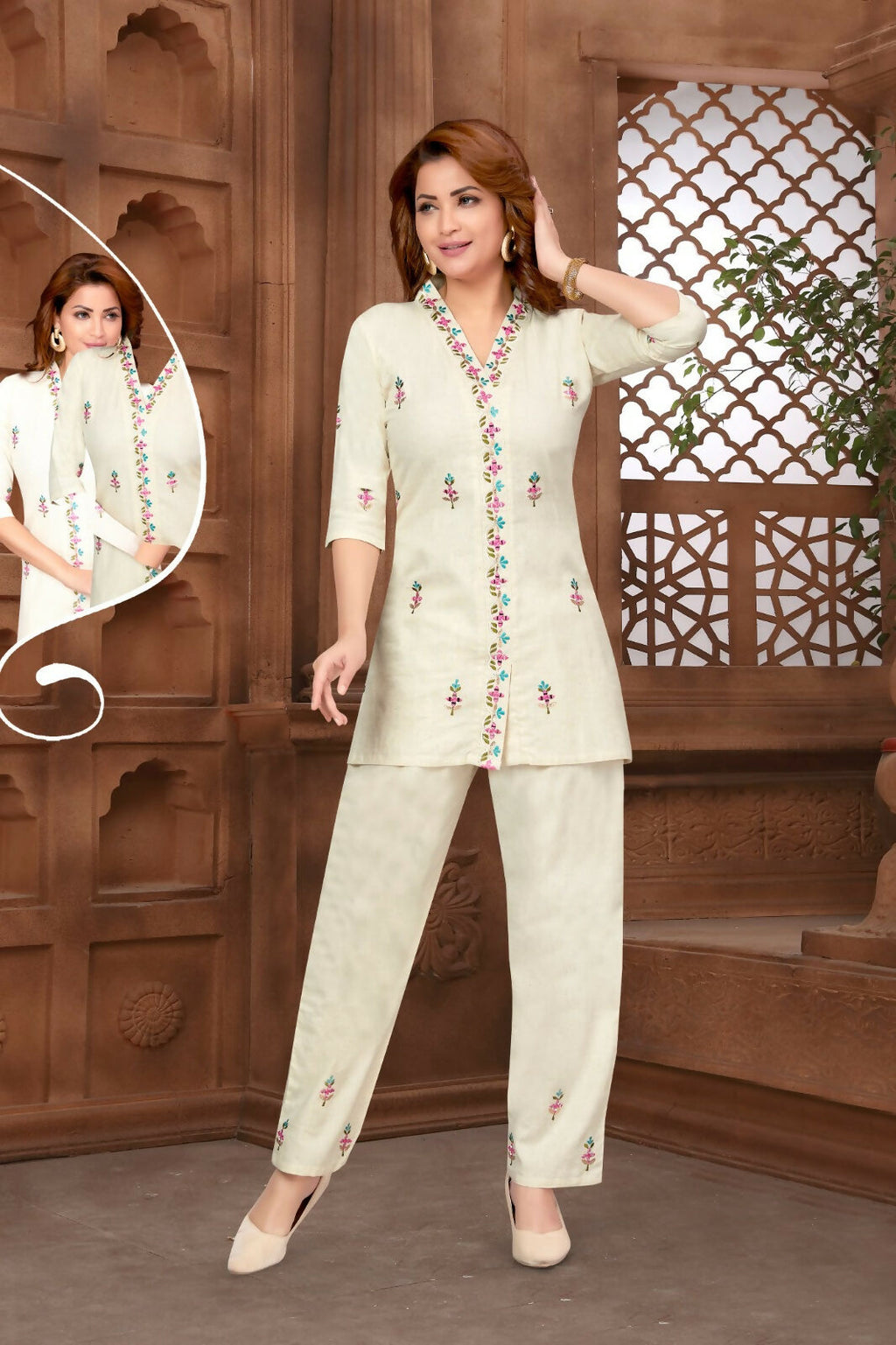Joban Fashion Cotton Beige Color Kurta Set