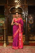 Very Much Indian Pure Silk Paithani With Most Magenta With Contrast Pink