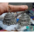 MS Fashion India Tassel Hook Silver Jhumka Earrings