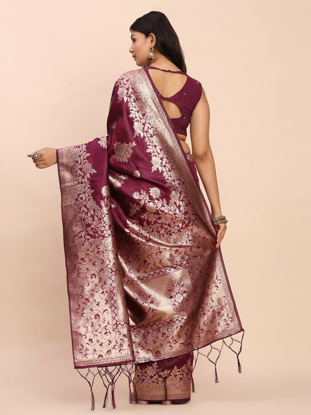 Shree Shyam Fashion Banarasi Silk Purple Saree