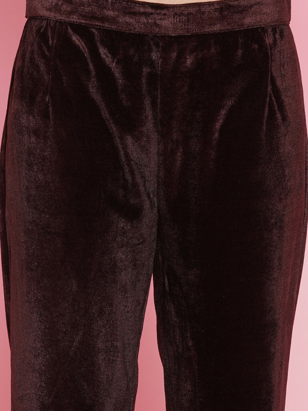 Joban Fashion Brown Mirrior Work Velvet Coord Set