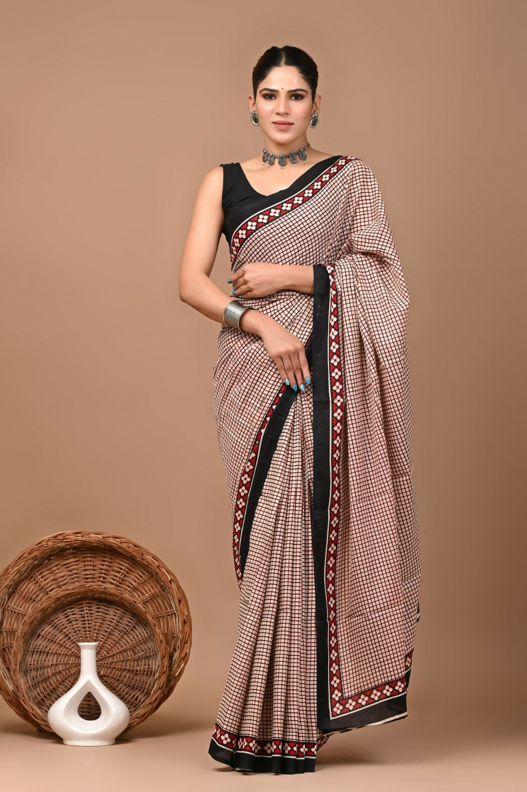 Exclusive Collection Maroon Beautiful Mulmul Cotton Saree
