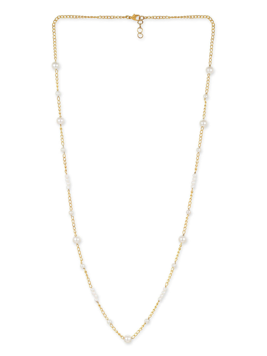 Gold-Toned White Brass Gold-Polished Necklace - Ruby Raang