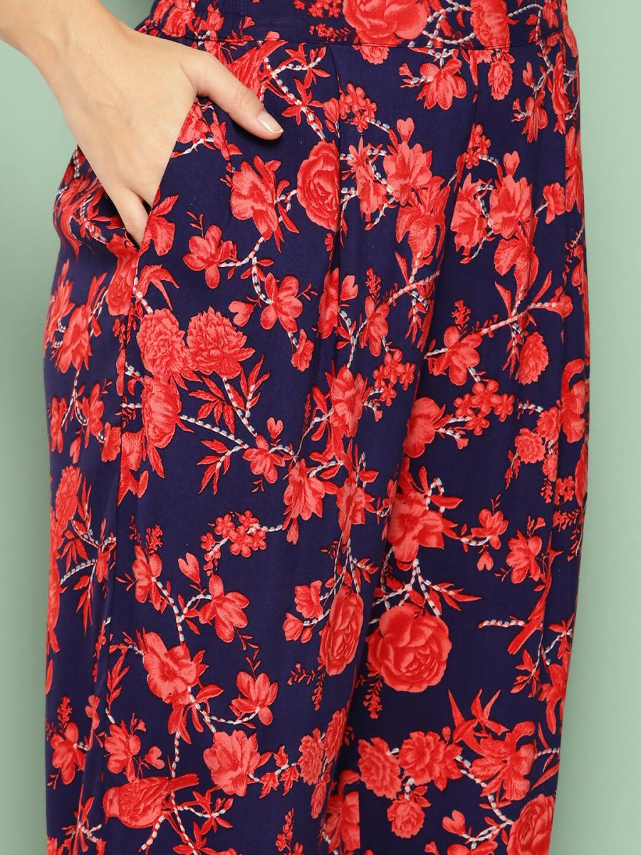 Ahalyaa Womens Kurta Set - Navy Blue