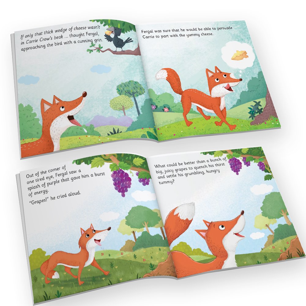 Jolly Kids Aesop's Fables Stories Books Set of 12 for Kids Ages 3-6 Years| Bedtime Moral Stories