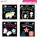 Jolly Kids Baby's First High Contrast Board Books (Set of 4)| Black and White Board Books For Kids Ages 0 - 3 Years