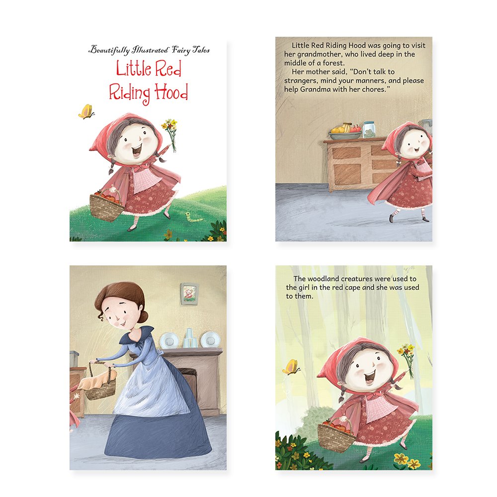 Jolly Kids Beautifully Illustrated Fairy Tales 4 in 1 Books B Set of 2| Ultimate Collection of Bedtime Megical Stories For Children Ages 3-8 Years