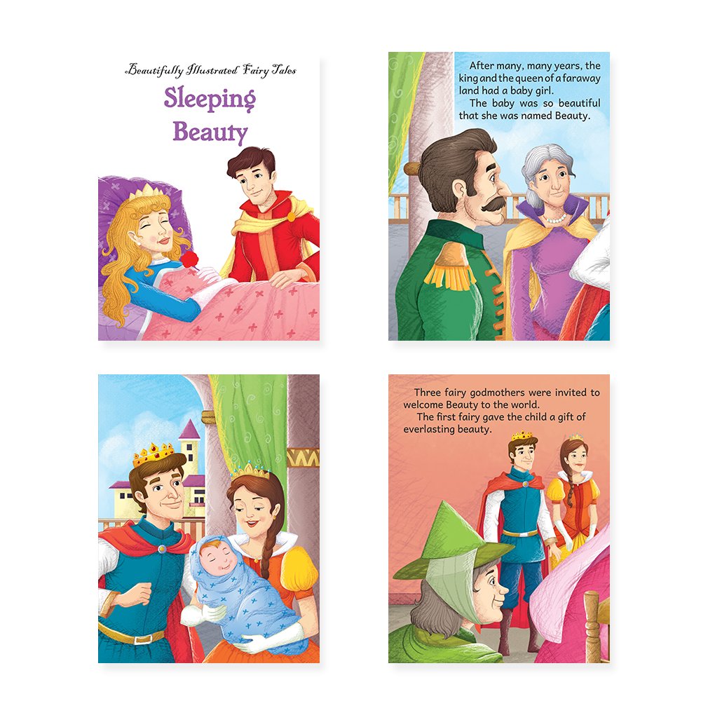 Jolly Kids Beautifully Illustrated Fairy Tales 4 in 1 Books B Set of 2| Ultimate Collection of Bedtime Megical Stories For Children Ages 3-8 Years
