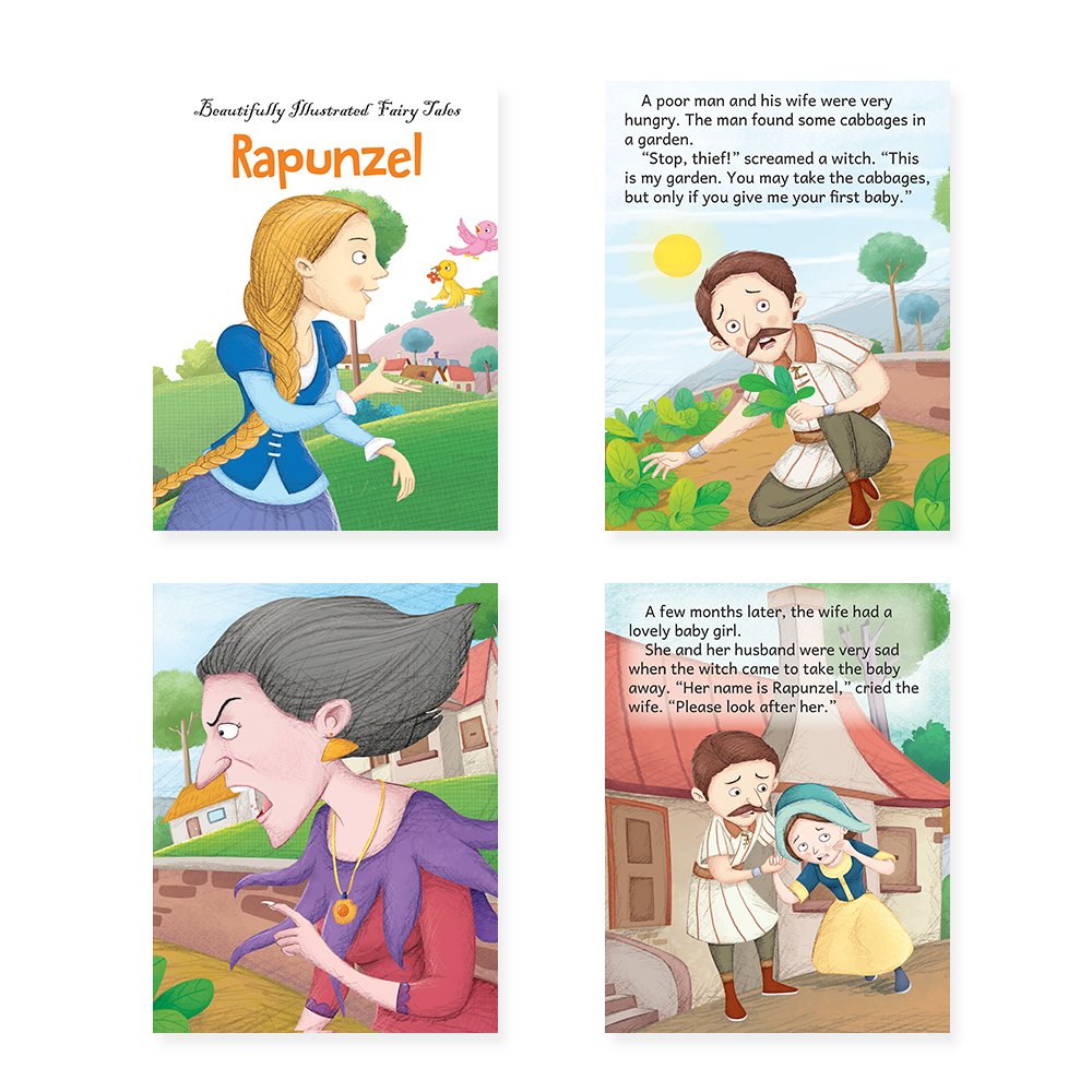 Jolly Kids Beautifully Illustrated Fairy Tales 4 in 1 Books C Set of 2| Ultimate Collection of Bedtime Megical Stories For Children Ages 3-8 Years