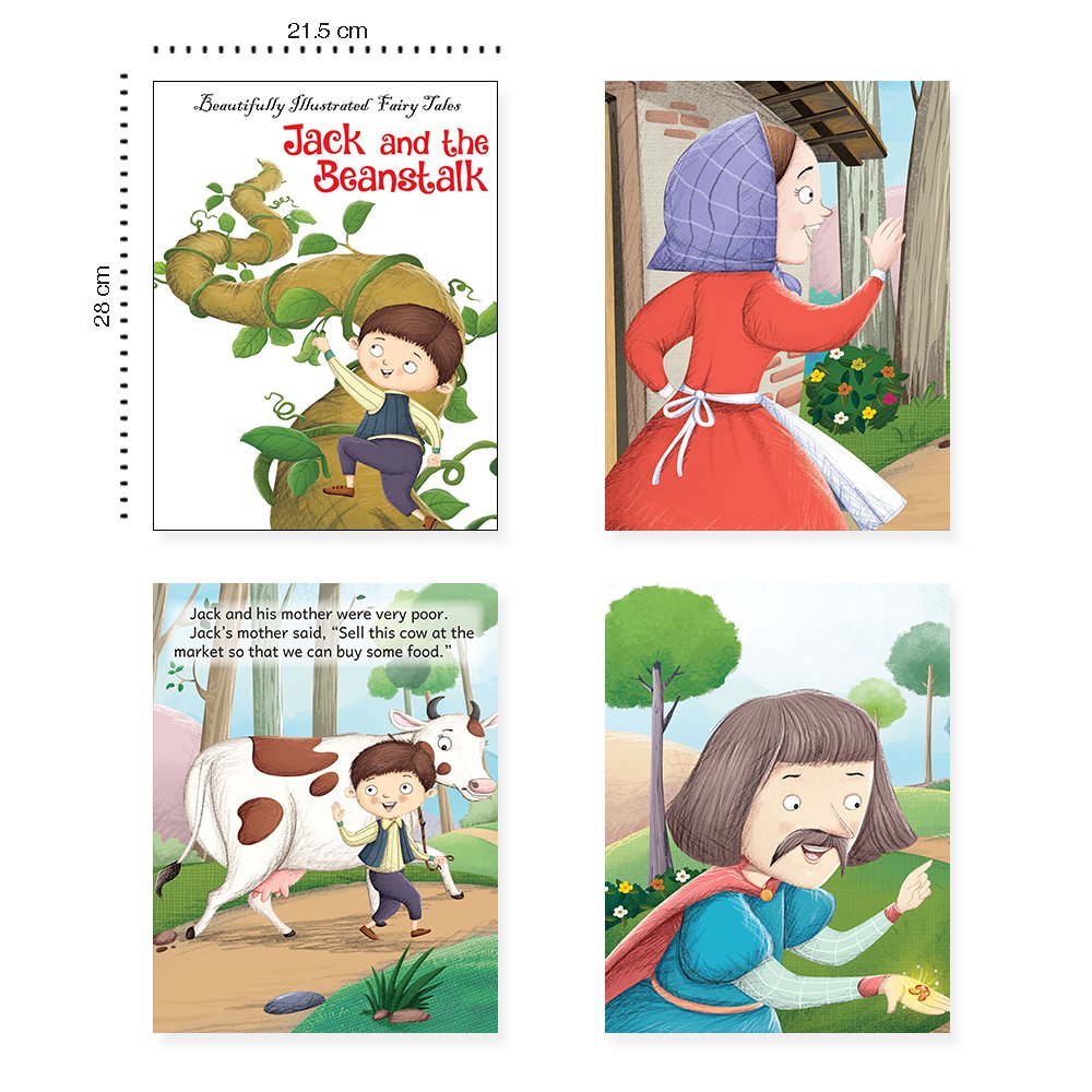 Jolly Kids Beautifully Illustrated Fairy Tales 4 in 1 Books D Set of 2| Ultimate Collection of Bedtime Megical Stories For Children Ages 3-8 Years