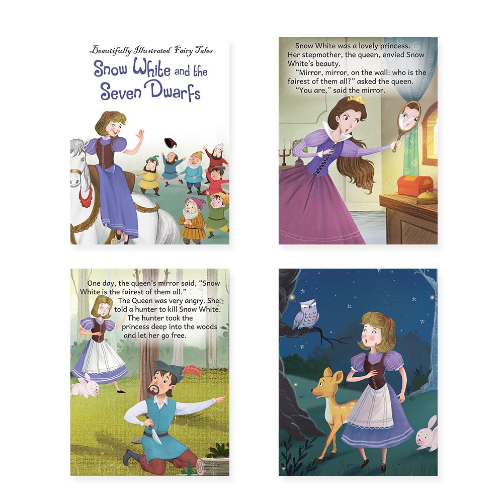 Jolly Kids Beautifully Illustrated Fairy Tales 4 in 1 Books E Set of 2| Ultimate Collection of Bedtime Megical Stories For Children Ages 3-8 Years
