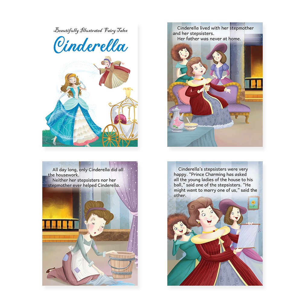 Jolly Kids Beautifully Illustrated Fairy Tales 4 in 1 Books E Set of 2| Ultimate Collection of Bedtime Megical Stories For Children Ages 3-8 Years