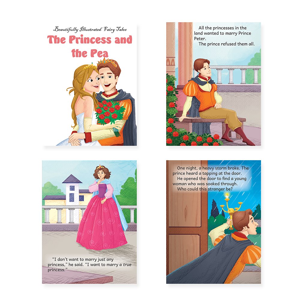 Jolly Kids Beautifully Illustrated Fairy Tales 4 in 1 Books E Set of 2| Ultimate Collection of Bedtime Megical Stories For Children Ages 3-8 Years