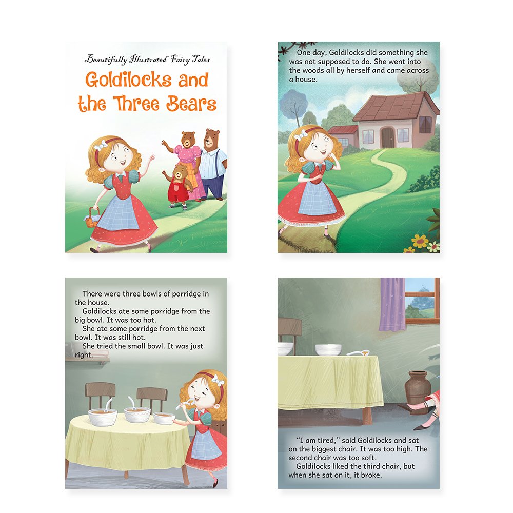Jolly Kids Beautifully Illustrated Fairy Tales 4 in 1 Books F Set of 2| Ultimate Collection of Bedtime Megical Stories For Children Ages 3-8 Years
