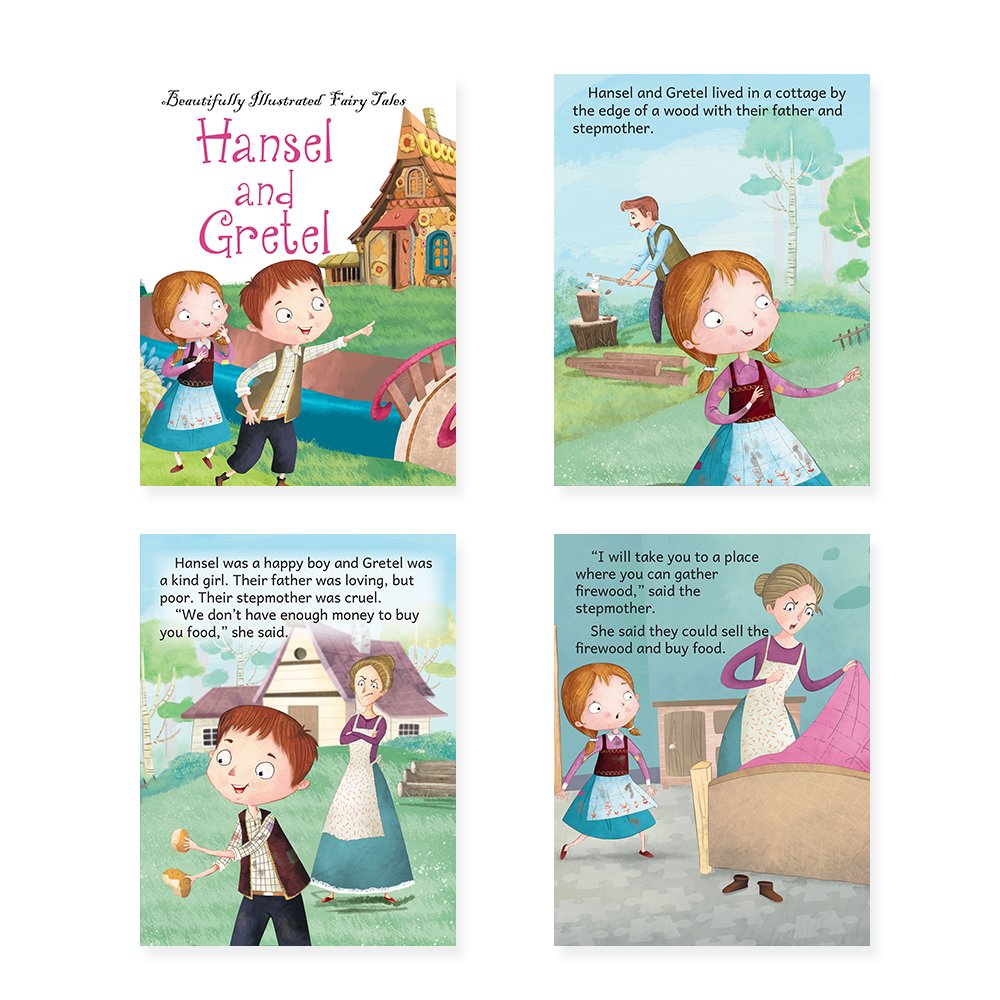 Jolly Kids Beautifully Illustrated Fairy Tales 4 in 1 Books F Set of 2| Ultimate Collection of Bedtime Megical Stories For Children Ages 3-8 Years