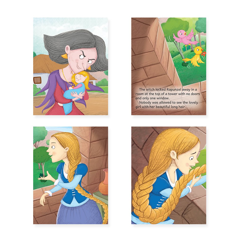 Jolly Kids Beautifully Illustrated Fairy Tales Books B Set of 4 For Kids Ages 3-8 Years| Magical Gift Stories Book