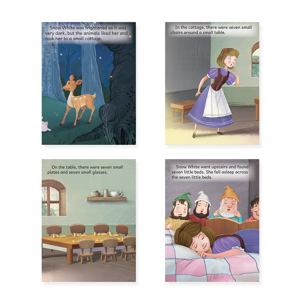 Jolly Kids Beautifully Illustrated Fairy Tales Books B Set of 4 For Kids Ages 3-8 Years| Magical Gift Stories Book