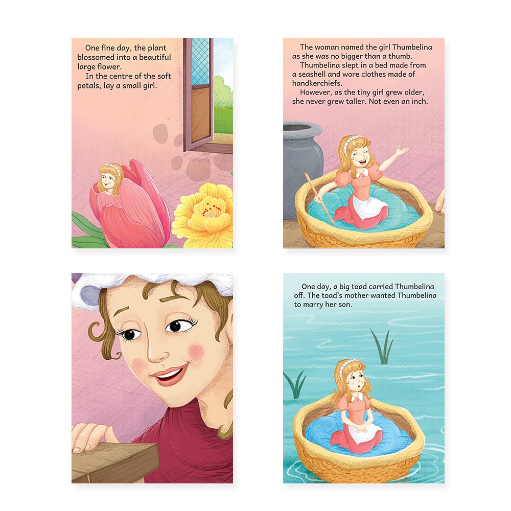 Jolly Kids Beautifully Illustrated Fairy Tales Books C Set of 4 Combo Storytelling Books For Kids Ages 3-8 Years