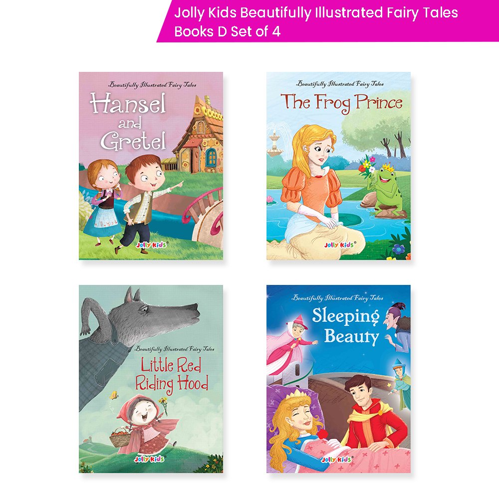 Jolly Kids Beautifully Illustrated Fairy Tales Books D Set of 4 Combo Storytelling Books For Kids Ages 3-8 Years