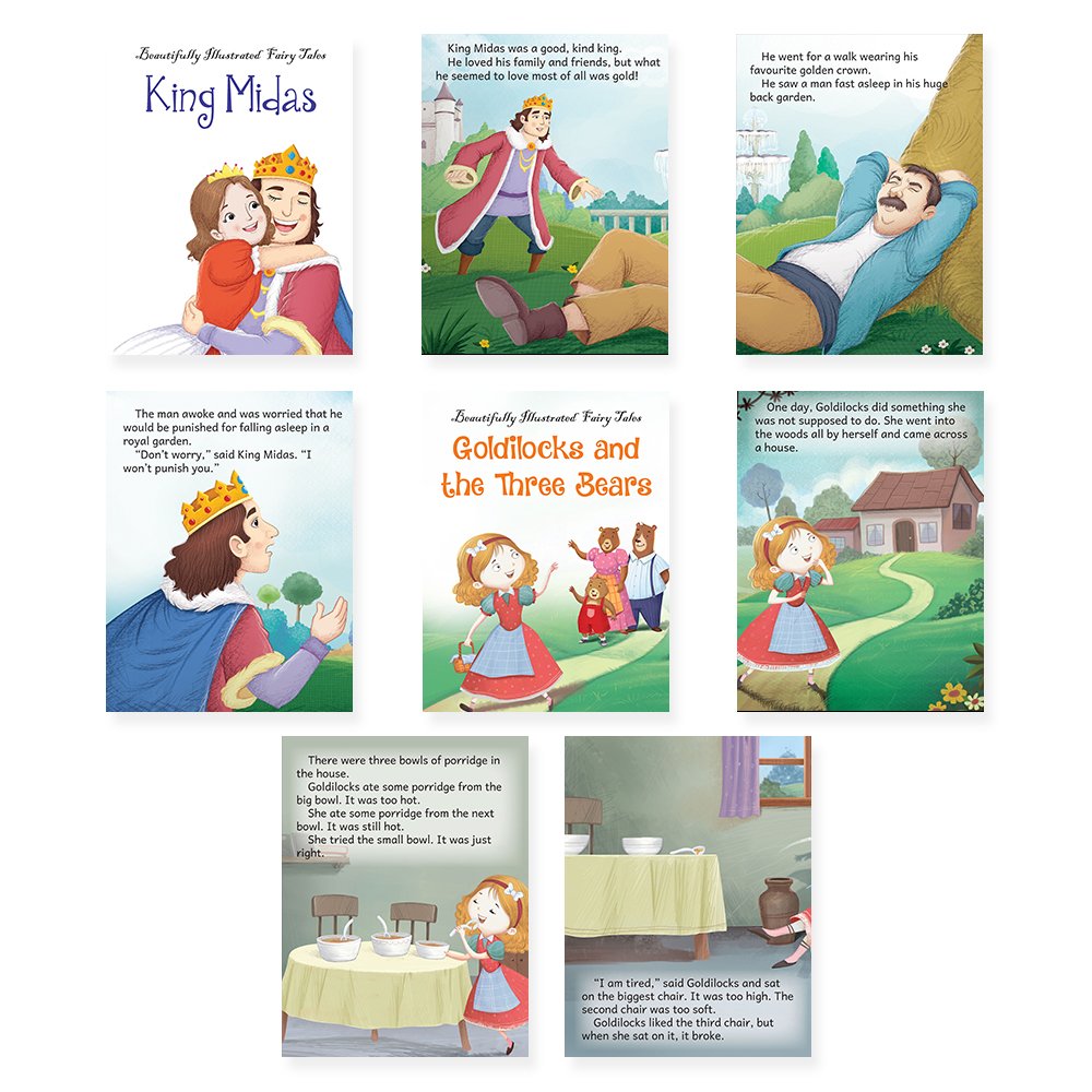 Jolly Kids Beautifully Illustrated Fairy Tales Books G Set of 16 For Kids Ages 3-8 Years| Combo Storytelling Books